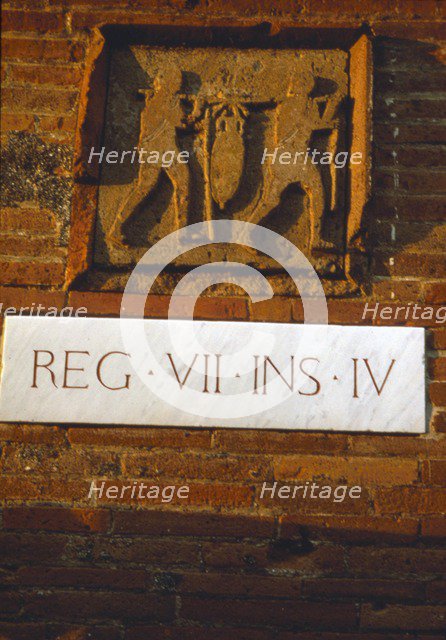Wine-Merchant's Sign in Pompeii street c1st century. Creator: Unknown.