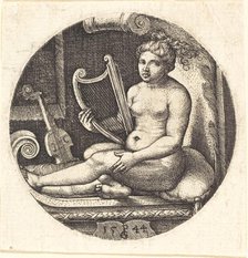 Woman with a Harp, 1544. Creator: Georg Pencz.