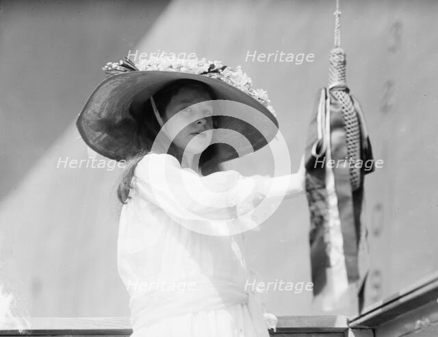 Claudia Lyon of Texas, Sponsor At Launching of U.S.S. Texas, May 18, 1912. Creator: Harris & Ewing.