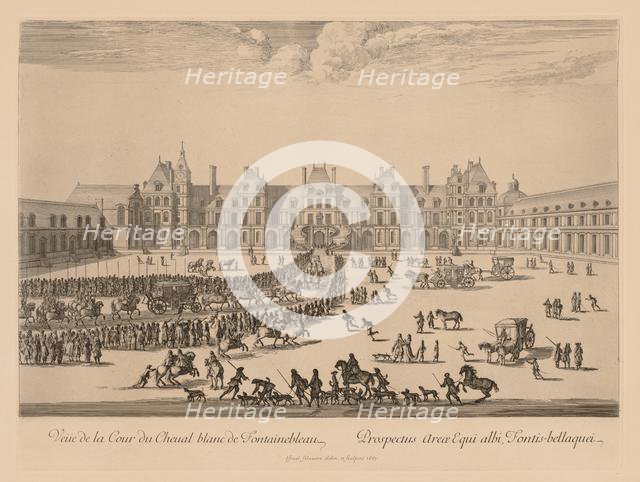 Vue de la Cour du Cheval-Blanc de Fontainebleau, 1667. Creator: Israël Silvestre (French, 1621-1691).
