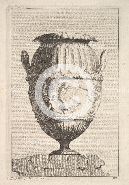 Design for a Vase with a Bacchic Frieze, from: Vases, 1746. Creator: Jacques Francois Joseph Saly.