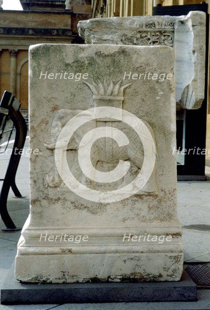 Roman relief of an elephant. Artist: Unknown