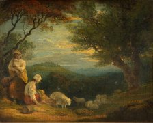 Landscape With Women, Sheep and Dog, 1830. Creator: Richard Westall.