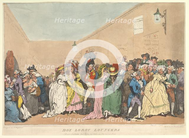 Box Lobby Loungers, January 5, 1811. Creator: Thomas Rowlandson.