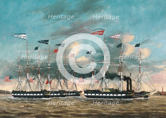 The Tow Boat Conqueror, 1852. Creator: James Guy Evans.