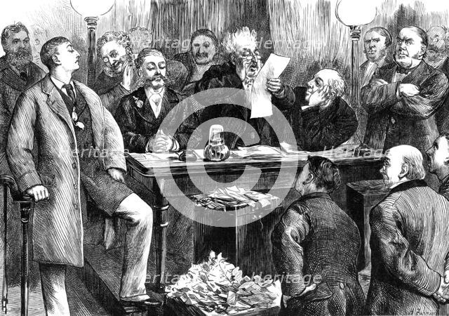 The General Election: reading the result of the poll, 1880. Creator: Unknown.