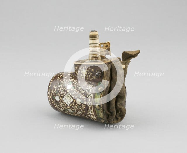 Powder Flask with Bullet Pouch, Central Europe, mid-17th century. Creator: Unknown.