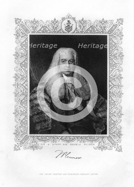 Sir Thomas Plumer (1753-1824), British judge and politician, 19th century.Artist: H Robinson