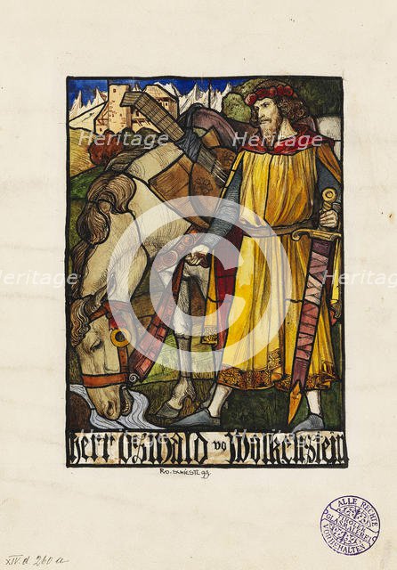 Oswald von Wolkenstein (Design for stained glass)  , 1899. Creator: Schiestl, Rudolf (1878-1931).
