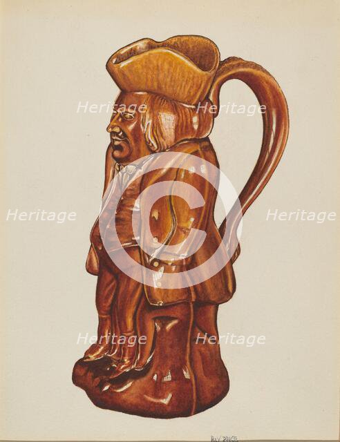 Ceramic Pitcher, 1935/1942. Creator: Ray Price.