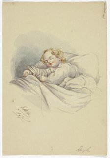 Hugh Sleeping, 1847. Creator: Elizabeth Murray.