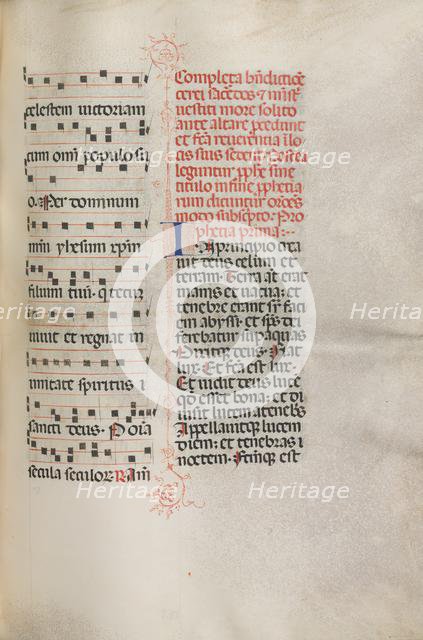 Missale: Fol. 158: Music for "Exultet", 1469. Creator: Bartolommeo Caporali (Italian, c. 1420-1503).