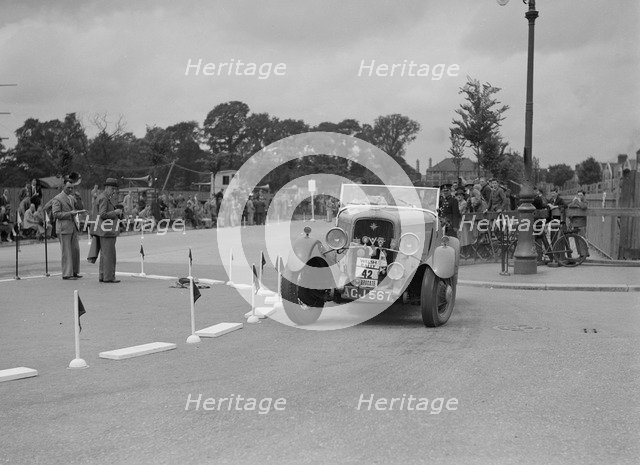 Ford V8 of TC Wise competing in the South Wales Auto Club Welsh Rally, 1937 Artist: Bill Brunell.
