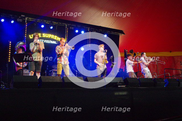 Tom Green and the Brass Funkeys, Love Supreme Jazz Festival, Glynde Place, East Sussex, 2015. Artist: Brian O'Connor.