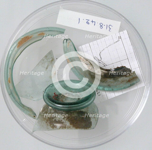 Glass Fragments, Coptic, 4th century. Creator: Unknown.