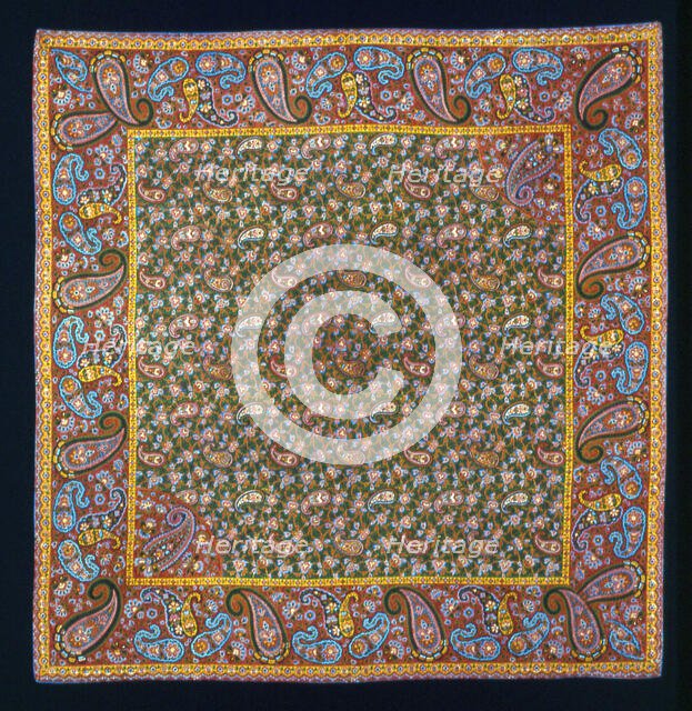 Handkerchief, France, c. 1830. Creator: Unknown.