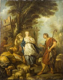 Jacob Meeting Rachel at the Well, ca 1720. Creator: Le Moyne, François (1688-1737).