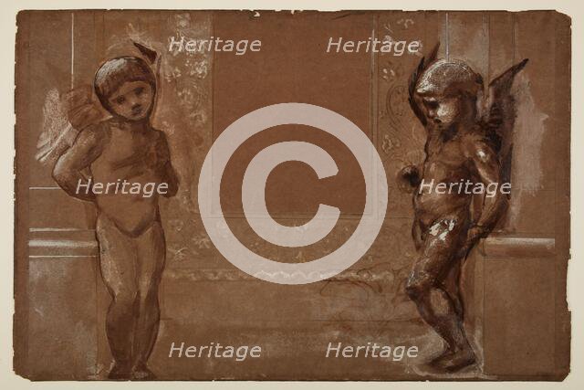 Troy Triptych - Study of Two Putti, 1870-72. Creator: Sir Edward Coley Burne-Jones.