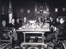 Meeting of the Council of Ministers, 1931, chaired by Niceto Alcalá Zamora (1877-1949), president…