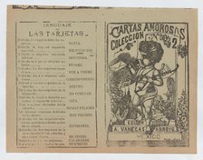 Front and back covers printed on the same sheet for a collection of love letters ..., ca. 1900-1910. Creator: José Guadalupe Posada.