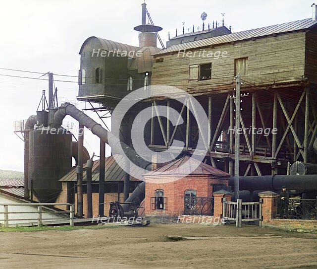 Blast furnaces at the Satkinskii factory, 1910. Creator: Sergey Mikhaylovich Prokudin-Gorsky.