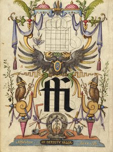 Guide for Constructing the Ligature ffi; Mira calligraphiae monumenta, about 1591-1596. Creator: Joris Hoefnagel.