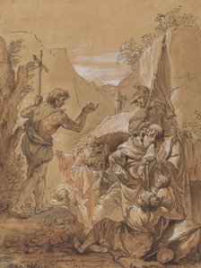 Preaching of John the Baptist in the Wilderness, 18th century. Creator: Francesco Fontebasso.