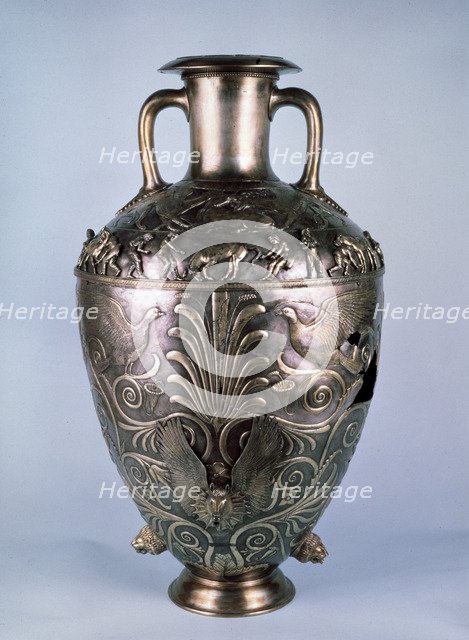 'Amphora with relief scenes', first half of 4th century BC. Artist: Unknown