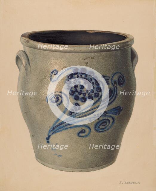 Two Gallon Crock, c. 1938. Creator: John Tarantino.