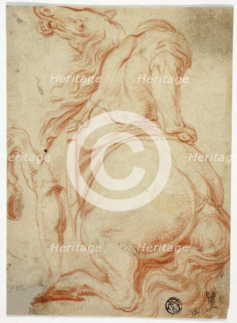 Man on Rearing Horse, Seen from Behind, n.d. Creator: Unknown.