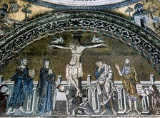 Crucifixion of Jesus, mosaic, Saint Mark's Basilica, Venice, Italy, 12th-14th centuries. Creator: Unknown.