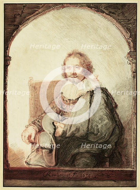 Portrait of a Man in an Arm Chair..., published 1821. Creator: Christian Josi.