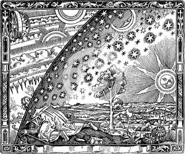 The edge of the firmament (Flammarion engraving) From L'atmosphère. Météorologie populaire by Camill Artist: Anonymous  