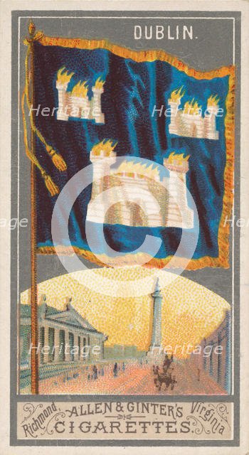 Dublin, from the City Flags series (N6) for Allen & Ginter Cigarettes Brands, 1887. Creator: Allen & Ginter.