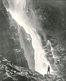 A waterfall in the hill district, Dehra Dun, India, 1895.  Creator: W & S Ltd.