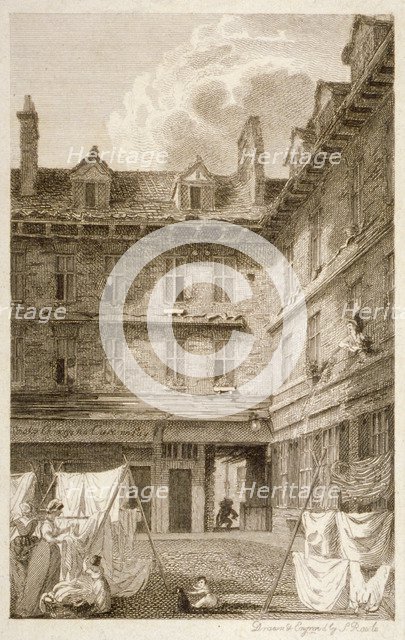 Green Arbour Court, Old Bailey, City of London, 1803. Artist: Samuel Rawle