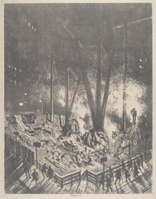 The Foundations, Building a Skyscraper, 1910. Creator: Joseph Pennell.