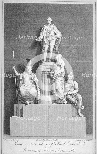 Monument to Charles, Marquis Cornwallis, St Paul's Cathedral, City of London, 1805. Artist: Samuel Rawle