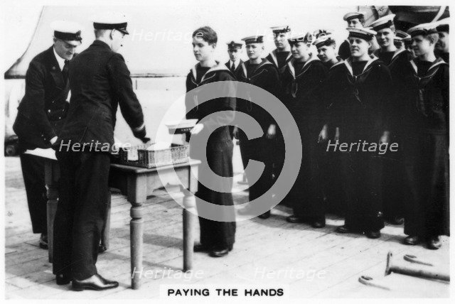 'Paying the hands', 1937. Artist: Unknown