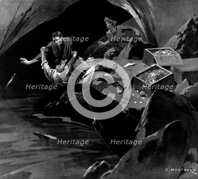 The Cave of Avarice: The onslaught carried us all three near the edge..., 1898. Creator: Unknown.