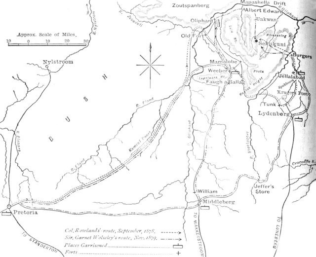'Sketch Map of Sekukuni's Country', c1880. Artist: Unknown.