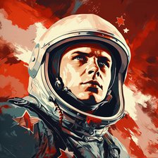 AI IMAGE - Portrait of Yuri Gagarin, 1960s, (2023). Creator: Heritage Images.