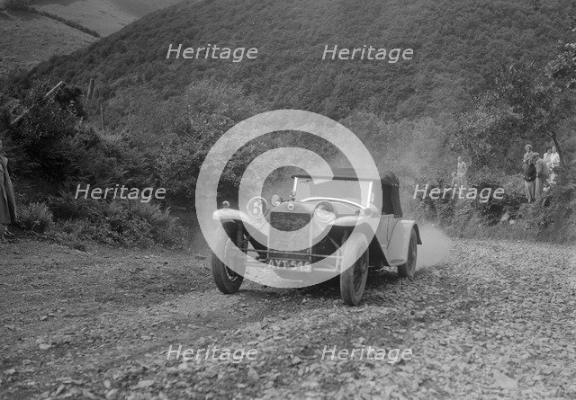 Lancia Lambda competing in the Mid Surrey AC Barnstaple Trial, Beggars Roost, Devon, 1934. Artist: Bill Brunell.
