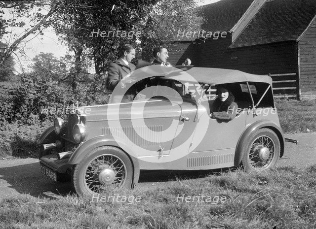 Wolseley Hornet taking part in the Bugatti Owners Club car treasure hunt, 25 October 1931. Artist: Bill Brunell.