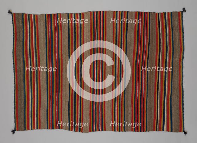 Shoulder Blanket with Plain-Stripe Design, 1860/90. Creator: Unknown.