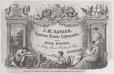 Trade Card for J.M. Savage, engraver, printer and lithographer, 19th century. Creator: Anon.