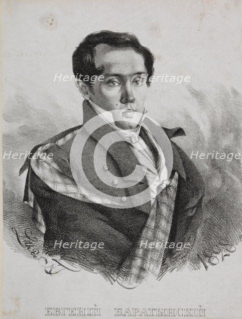 Portrait of the poet Yevgeny Abramovich Baratynsky (1800-1844), 1828. Creator: Hampeln, Carl, von (1794-after 1880).