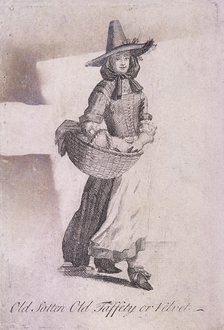 'Old Satten Old Taffety or Velvet', Cries of London, (c1688?). Artist: Anon