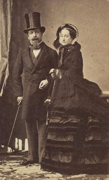 [Napoleon III and Empress Eugenie], ca. 1865. Creator: André-Adolphe-Eugène Disdéri.