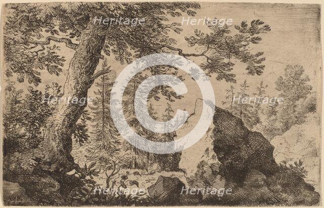 Boulder in the Woods, probably c. 1645/1656. Creator: Allart van Everdingen.